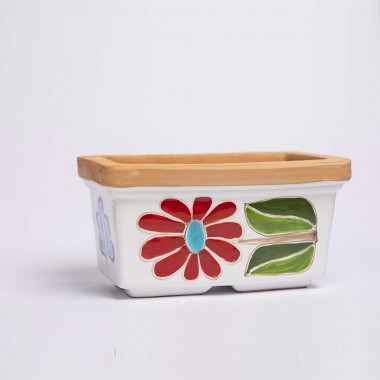 Sicilian Ceramic planter Flower Folk VSPRMG de simone pottery Sicilian Ceramic planter Flower Folk VSPRMG de simone pottery